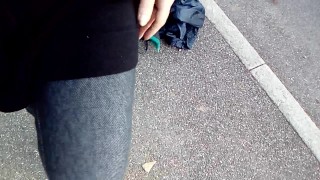 Pee on public sidewalk