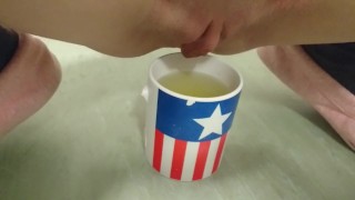 tea is ready sir! | pee in a cup