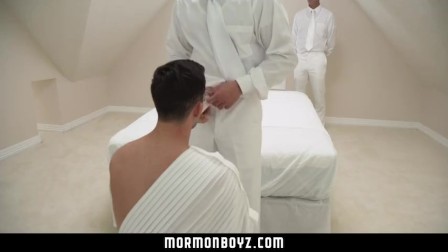 MormonBoyz- Boy takes a huge cock bareback in a secret Mormon ritual