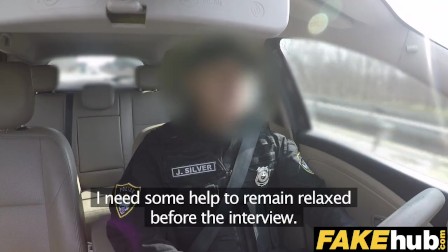 Fake Cop The uniformed policemans cum makes her late