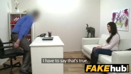 Fake Agent Italian likes to be fucked hard on the couch