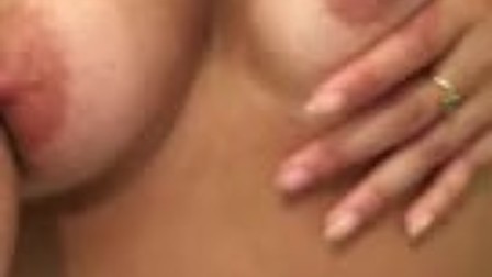 Massaging my pretty small tits with baby oil