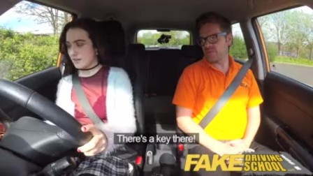 Fake Driving School Sexy horny new learner has a secret surprise