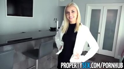 PropertySex - Hot blonde real estate agent fucks rich dude