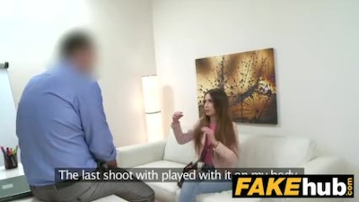 Fake Agent Skinny model makes hard sex an art form on the couch