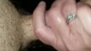 Jerking off husband with my feet ending in hard anal