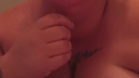 BBW sucks cock and takes load to the face part 1