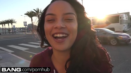 Maya Bijou Petite Latin teen Flashes Tits In Public