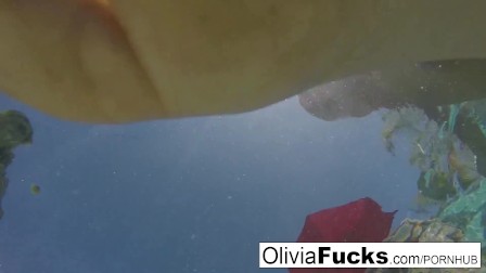 Olivia Austin has some summer fun in the pool