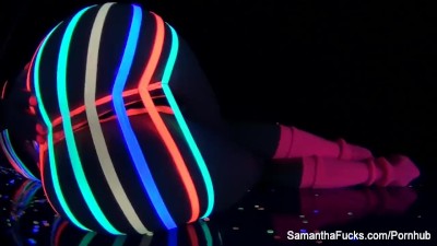 Colorful blacklight teasing with Samantha Saint Porn Videos - Tube8