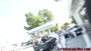 Cute as fuck white chick takes massive blackzilla cock!