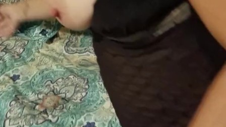 Riding that cock like a true cowgirl with my boots on.  Cum shot on ass.