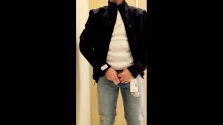 Risky Public Jerk Off in Changing Room