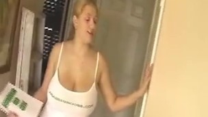 Huge-Titter blonde gets cum splattered