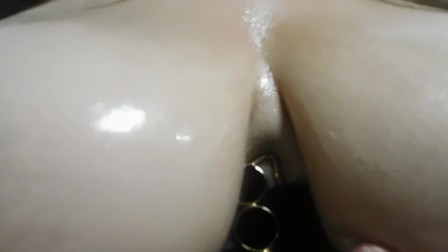 Solo Boobs Oil Massage and Slapping Close Up