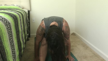Tranquil sexy strip naked yoga