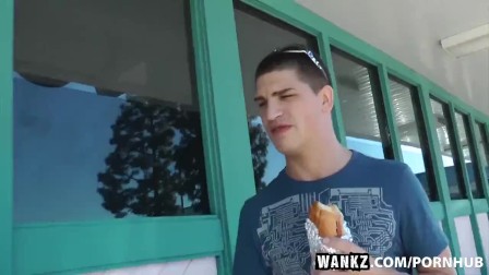 WANKZ- Hungry teen Chows Down