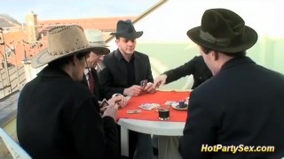 bukkake orgy at our last poker game