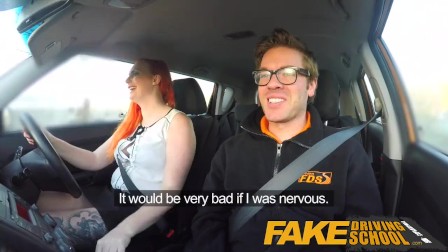 Fake Driving School Tattooed redhead craves instructors big cock and cum
