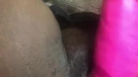 Watching cum leak from tight ebony pussy
