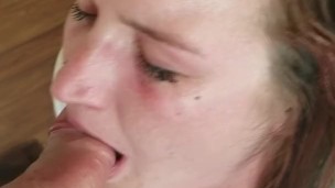 Her first rough blowjob