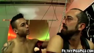 Miguel Fresno enjoys getting his ass pissed by Max Carioca