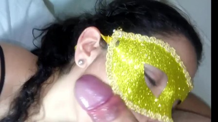 Wife likes to play with my dick on her face