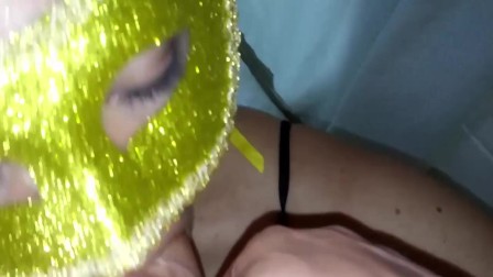 Wife likes to play with my dick on her face