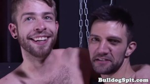 Hunky bondage masters dominating young twinks