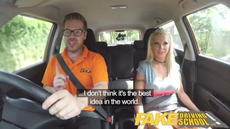 Fake Driving School Barbie earns her pass with a huge facial