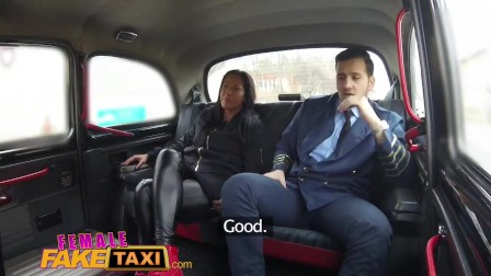 Female Fake Taxi Pilot delivers facial after landing his cock in Euro pussy