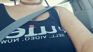 Public tit flashing in car