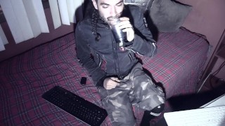 Punk Rock Webcam Show # 2: Guy self cumload eating