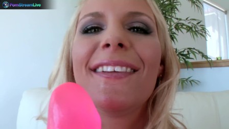 Big titted blonde Phoenix Marie loves toying her soaking wet pussy