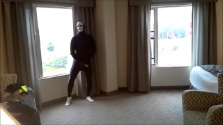 masked socked morph jerking off in hotel room windows