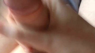 Big load flowing from my horny cock