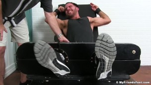 Hairy stallion Jackson Grant gets restrained and tickled