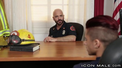 IconMale Armond Rizzo Fucked by Fire Cheif at the Station