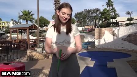 Maya Kendrick amateur teen Flashes Hairy Pussy on Mini-Golf Date