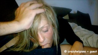 I watch my gf sucking one big dick