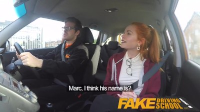 Preview 4 of Fake Driving School Cute Redhead Ella Hughes Fucks And Eats Instructors Cum