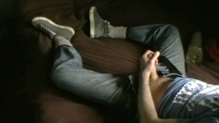 jerking-off in jeans shooting my load