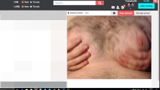 Big Fat Guy Plays with his tits and talks to you
