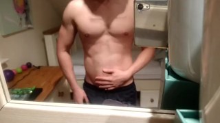 Horny before bed flexing my hard muscles