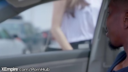Nina North drilled by BBC in Back of Taxi