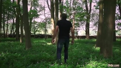 Old guy stalking teen in the woods and fucks her tight pussy