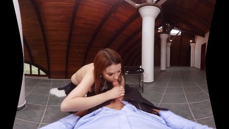 Natural Titted Redhead Alegra Rides Your Hard Cock On BaDoinkVR.com