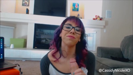 Cassidy Nicole jerks off a big cock