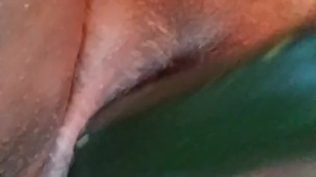 Extreme Close Up Vegetable Insertion in Pussy Fun