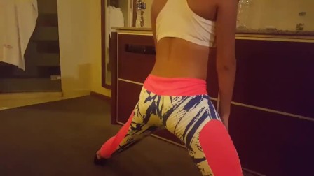 Fit girl in yoga pants split legs for a big cock Dani Queen latina teen pov